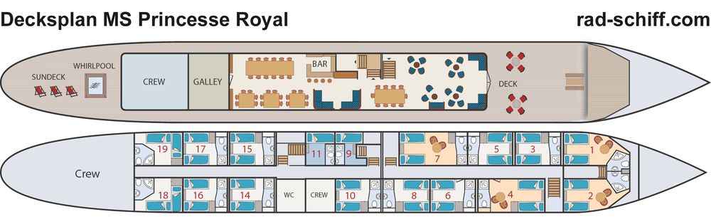 MS Princesse Royal - Decksplan
