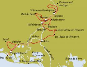 Camargue & Provence mit Rad & Schiff - Karte