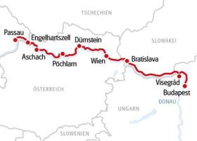 Donau mit Rad & Schiff - Karte