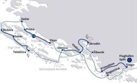 Inselhüpfen in Nord-Dalmatien - Karte