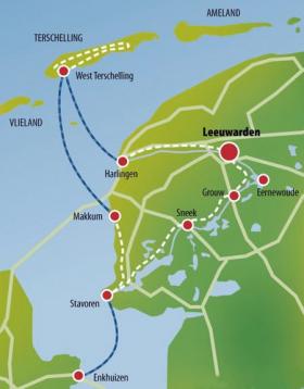 Mit Rad & Schiff in Friesland - Karte