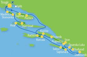 Rad & Schiff in Kroatien mit MS Azimut - Karte