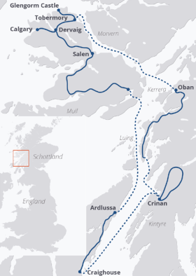 Rad & Schiff in Schottland - Karte