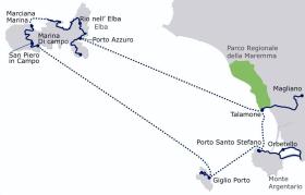 Rad & Schiff - Toskana mit Insel Elba - Karte