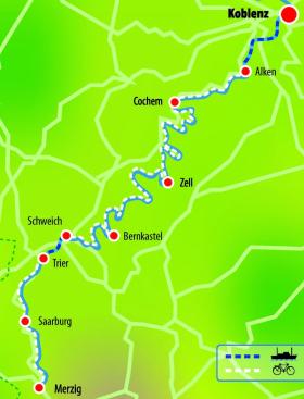 Radtour an der Mosel - Karte